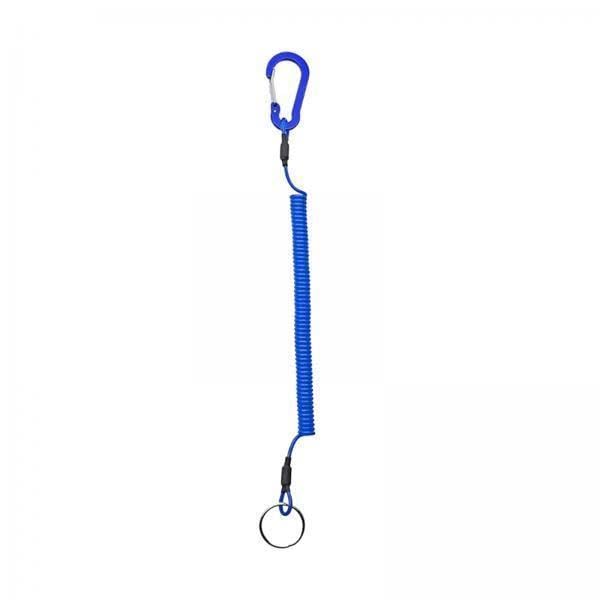 3xRetractable Safe Coiled Lanyard Fishing Lanyards for Cycling Climbing Tackle Blue-image-47