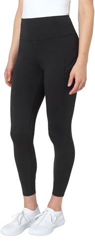 Mondetta World Outfitter Womens Moisture Wicking Cropped Legging Pant with Side Zip Pockets (US Alpha Large Regular Regular Black)