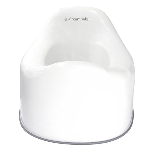 Dreambaby My First Stage Potty, Anti Slip Potty, Compact and Lightweight, Anti Splash Guard, 18 Months to Maximum 25kg - Bright White/Grey