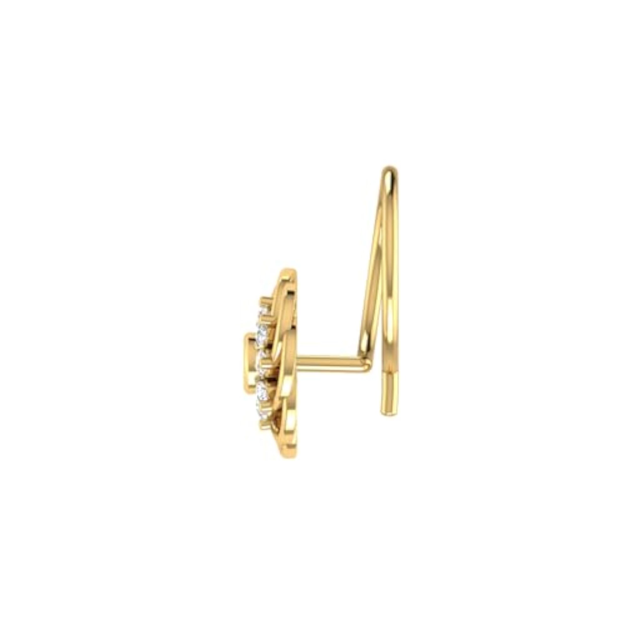 9K BIS Hallmarked Yellow Gold Stud Nosering