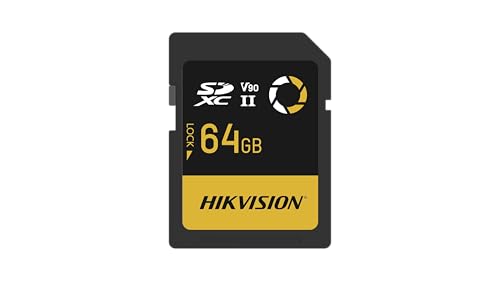 Image of HIKVISION V90 64GB SDXC SD Card | UHS-II U3 V90 | 300MB /s Read & 260MB /s Write Speed | 8K & 4K UHD Video & High-Speed Burst Shooting | Compitable with DSLR & Cinema Cameras |Shockproof |3Yrs Warranty