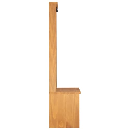 Perchero de entrada SANDNES en madera de pino de 87x40x159,5 cm con banco 6