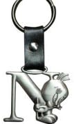 Tweety Bird Pewter Keychain Letter N