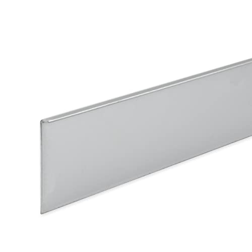 PROVISTON | Plinthe à coller | Non percé | Aluminium anodisé | Argent | Hauteur : 40 mm | Largeur : 6 mm | Longueur : 2500 mm | Plinthe | Plinthe | Plinthe...