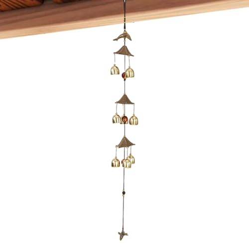 Gioco d'azzardo per esterni, giocattolo a forma di vento portafortuna, a 3 strati, in lega di rame, per giardino, terrazza, balcone