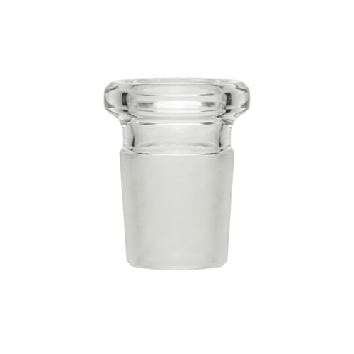 Image of Borosilicate Glass Reduction Adapter (Single) | Laboratory Glassware Connector | 18mm Male to 14mm Female Scientific Glass Adapter | Terporium Lab Glassware | Clear