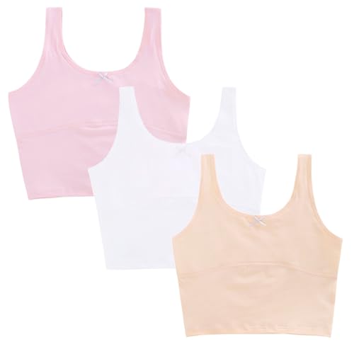 Image of Training Bras for Girls Tank Tops Built in Bra for 7-14 Years