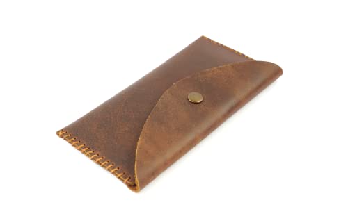 Leather Currency Pouch, Money Bag with 3 Card Slots, Handmade Genuine Leather Currency Organizer For Men & Women, Dollar Bills Holder, Bills Organizer (Brown)4