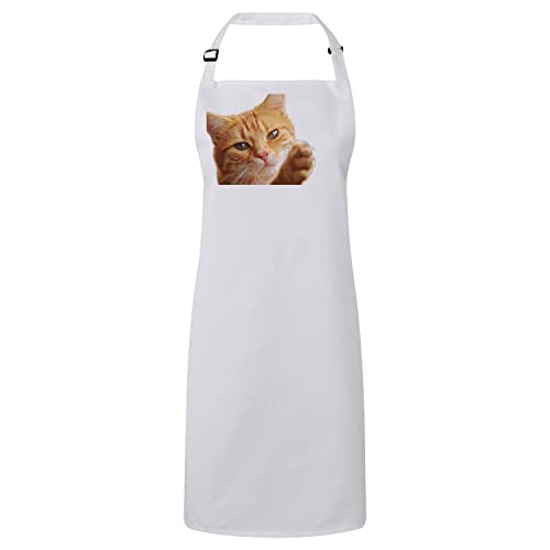 Tablier cuisine chat roux, cadeau idéal blanc pour fan de chat
