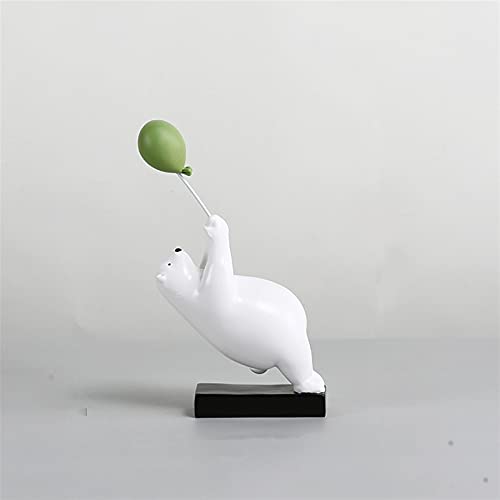 Statue d'ours blanc et bulle bleue ZXQUEGF pour décoration moderne de salon