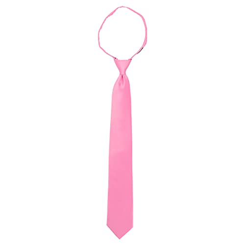 Image of boxed-gifts Umo Lorenzo Mens Zipper Ties Solid Color Pre Tied Polyester Neckties for Men and Women