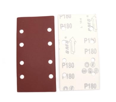 MACHSWON Fogli Abrasivi A Grana 40 Con 8 Fori (15 Pezzi) - Carta Vetrata Autoadesiva 185x95mm Per Levigatrice 1/3, Per Legno, Metallo E Auto. - 3