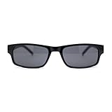 SA106 All Black Narrow Rectangular Thin Plastic Mens Minimal Mod Sunglasses