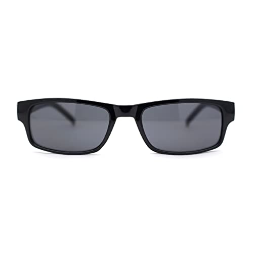 Mens Small Face Snug Fit Color Lens Rectangular Plastic Frame Sunglasses