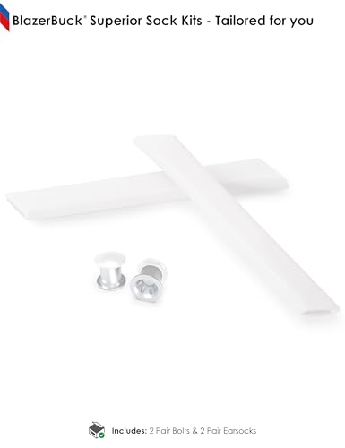 Image of BLAZERBUCK Replacement Earsocks & Bolt for Oakley Jawbone /Racing Jacket /Split Jacket Sunglasses - Black + White