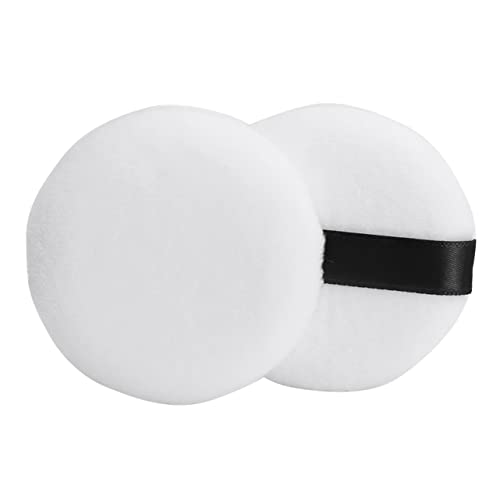 Mikinona 15Pcs Portable Pure Cotton Powder Puff Soft Fluff Makeup Puff for Loose Powder Application Easy for Face Makeup Travel Friendly White