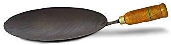 GTGloptook Iron Tawa with Wooden Handle, Multicolour, 1 Piece
