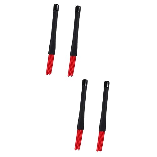Toyvian 2 Pairs Flexible Drum Brushes Jazz and Drum Sticks Set Retractable Design Nylon