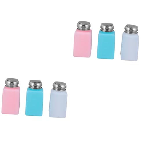 Beatifufu 6個 ネイルリムーバーボトル マニキュアリムーバーポンプディスペンサー ネイルポリッシュリムーバーポンプディスペンサー 溶媒 液体プレスボトル プレスポンプボトル プラスチック