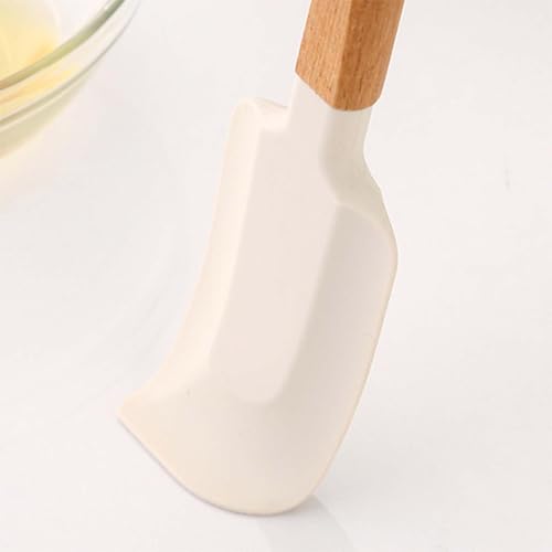 Silicone Spatula Set of 4, Food Grade Silicone High Temperature Resistant Flexible Silicone Spatula with Wooden Handle, Beveled Edge Non-Slip Kitchen Spatula for Baking Cream Stirring Picnic (Khaki) - image 7