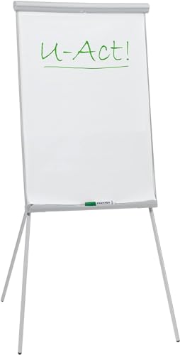 FRANKEN Flipchart, Beschreibbar, Magnetisch, Dreibeinstativ, 70 x 100 cm, Höhenverstellbar, inkl. Papierhalterung und Stifteablage, U-Act! Line Standard, FC93