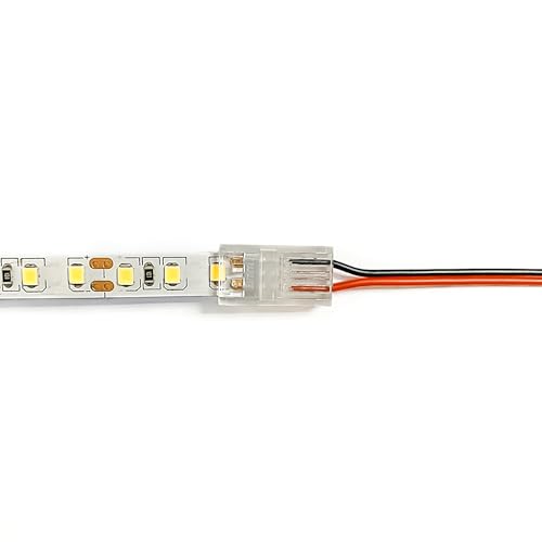 Image of 2Pin 10mm Led Light Strip Connectors 22Awg 150mm /6In Cob Single Color Extension Connector Solderless Adapter Terminal for Cob 12V /24V Light Strips (7Pcs)