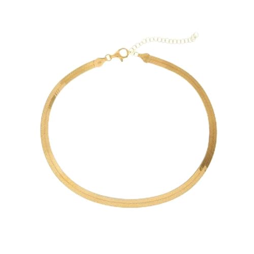 Collier ras du cou anti-torsion, maille serpent plat fluide