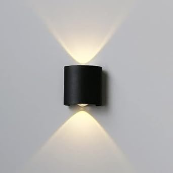 Unight Wall Light Up-Down Led Indoor/Outdoor PVC Body Waterproof IP65 Indoor/Outdoor Wall Pillar Balcony PVC Body (Warm White, Black Body) Led Indoor/Outdoor Wall Light Warm