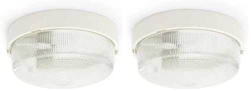 Plafonnier rond Velamp BIGBOB E27 blanc lot de 2 pour éclairage intérieur