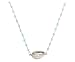 Produktbild Gemshine Maritim Nautics Halskette Kauri Muschel mit Seegrünen Chalcedonen 925 Silber oder hochwertig vergoldet - Nachhaltiger, Fair Trade, Ethisch, Made in Spain, Metall Farbe:Silber