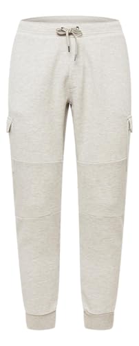 POLO RALPH LAUREN Mens Double Knit Cargo Jogger Pants (Grey HTR,L), Large