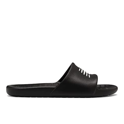 New Balance Unisex-Adult 100 V1 Slide Sandal, Black/Black, 6.5 Wide Women/5 Men