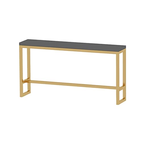 ENGENDER Mesa de Bar Elegante Mesa de Hierro Forjado en casa Sala Estar Comedor Bar Oficina Cocina marmano, sin sillas Barra Cocina