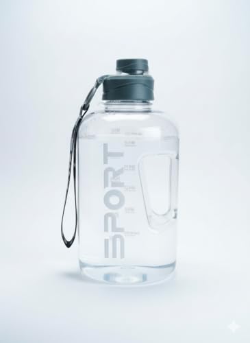 Image of Unbrecable 2.5 Liter Water Bottle with Times to Drink,Leakproof BPA Free & Time for Gym Office School Home -(Multicolor) (Transparent)