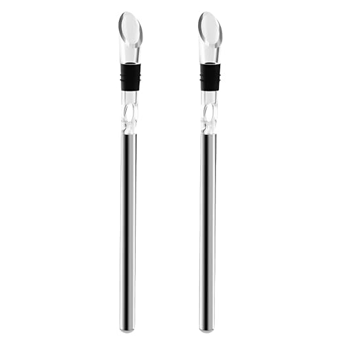 Enfriador de vino de 2 piezas, enfriador de botellas de vino de acero inoxidable, accesorios de vino, accesorios de acero inoxidable 3 en 1, regalos para hombres, regalos para amantes del vino