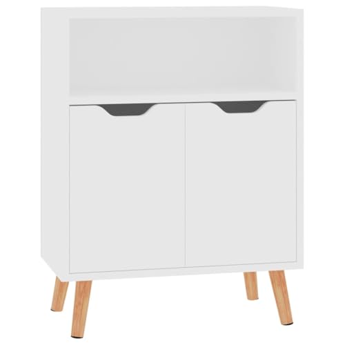 Cómoda de madera blanca con acabados precisos y tres compartimentos estables 4