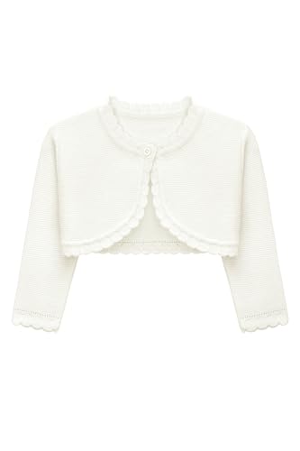 Lilax Baby Girls' Long Sleeve Cardigan Knit Button Closure Bolero Shrug