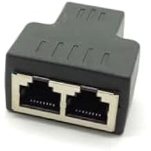 RJ45 Ethernet Splitter Adapter 1 to 2 - Female to 2 Female 8P8C Ethernet Extender, Stable Network Splitter for Two Devices Online Simultaneously