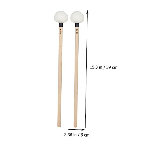 Baquetas GALPADA blancas de fieltro con mango de madera, 2 unidades, para instrumentos de percusión, práctica y actuación miniatura 4