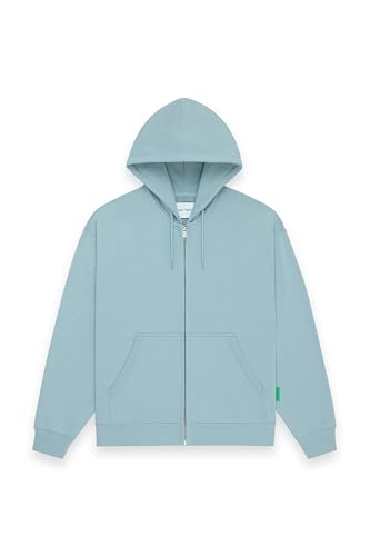 Future Planet Womens Saturn Premium Full Zip French Terry Soft Cotton Hoodie Sweatshirt Loose Fit (US, Alpha, Medium, Regular, Regular, Ice Blue)