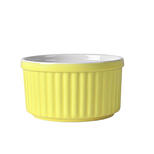 Ramekins - Ramekins - Ramequines para horno de 6 onzas, cuencos de ramekin, platos de soufflé de crema brulee (amarillo, juego de 1)
