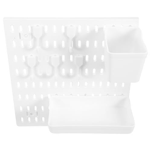 Panneau perforé blanc sans perçage pour un rangement mural modulable et pratique - 2