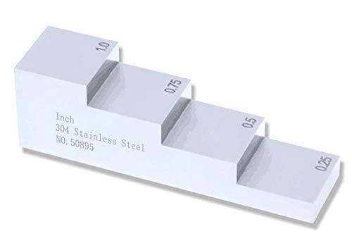 4 Step Test Calibration Block Step Wedge for Thickness and Linearity Calibration for Ultrasonic Thickness Gauge in NDT Testing #304 Stainless Steel 0.250'' 0.500'' 0.750'' 1.000''