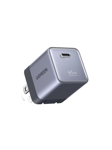 UGREEN Nexode Air 45W USB C Charger Block Foldable Plug Ultra Mini GaN Charger Fast Charging Travel Essentials Wall Charger for iPhone 17 16 Galaxy S26/S25 iPad Pixel MacBook Air/Neo Grey