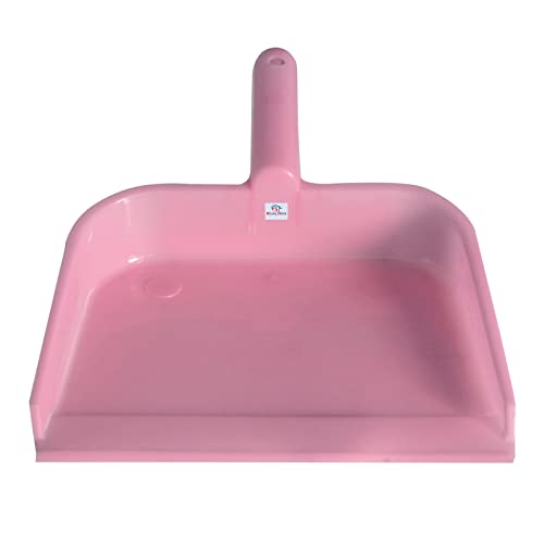 Image of Heart Home Plastic Lightweight 10 inch Dustpan with Comfort Grip Handle for Easy Sweep Broom, Pack of 2 (Pink)