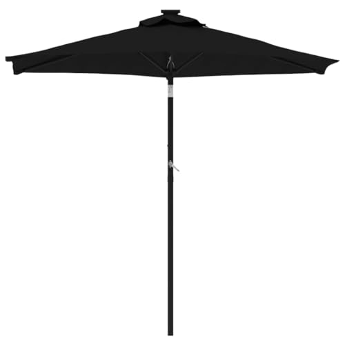 Parasol de jardín de 212 cm con poste de acero negro CLSDRZC 6