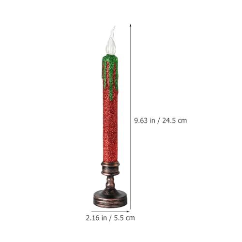 2 Velas LED Navideñas de Plástico Rojo Reutilizables Decoración de Hogar 2