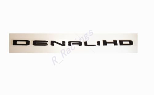 Image of 4Pcs Set 19-23 Denali DENALIHD Sierra Emblems 3D Letters Badges NAMEPLATE Stickers Decal Replacement for Sierra 1500 2500HD 3500HD Denali HD 23400374 (Gloss Black)