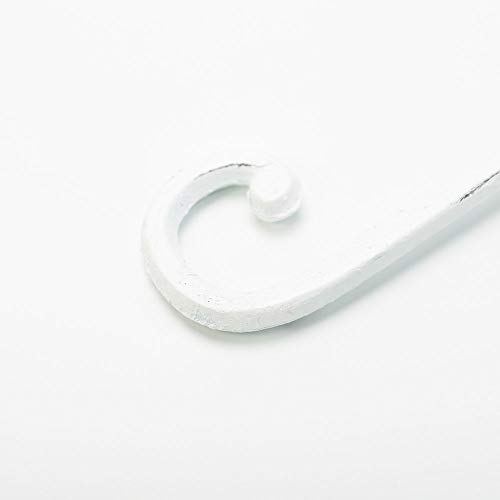 Sungmor Cast Iron Wall Hook Plant Hangers - Home & Garden Heavy Duty Hanging Bracket Plant Hooks - 2Pc White Decorative Wall Mount Hooks For Hanging Planter Pot Bird Feeder Birdcage Lantern Wind Chime #TOP4