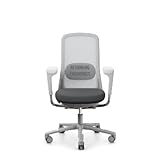 The HÅG SoFi 7500 Mesh (@NCE), is an Award Winning Ergonomic and Modern Mesh Chair - Light Grey Mesh Back - Dark Grey Gabriel Select Fabric Seat - Silver Frame